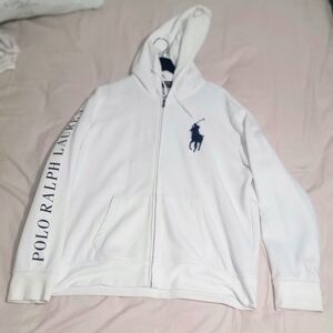 White polo hoodie
